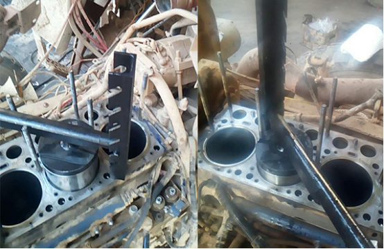楊師傅反饋濰柴發(fā)動機(jī)缸套壓入工具使用圖片