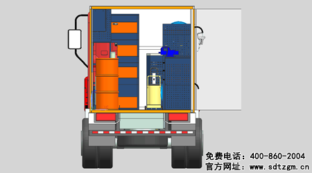 山東田中卡車(chē)養(yǎng)護(hù)搶修服務(wù)車(chē)后部視圖